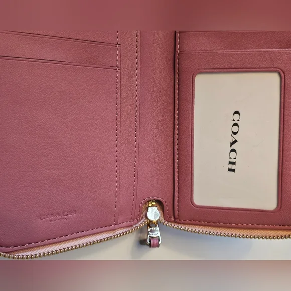 Coach Pink Butterfly Zip Around Wallet - Picture 9 of 9